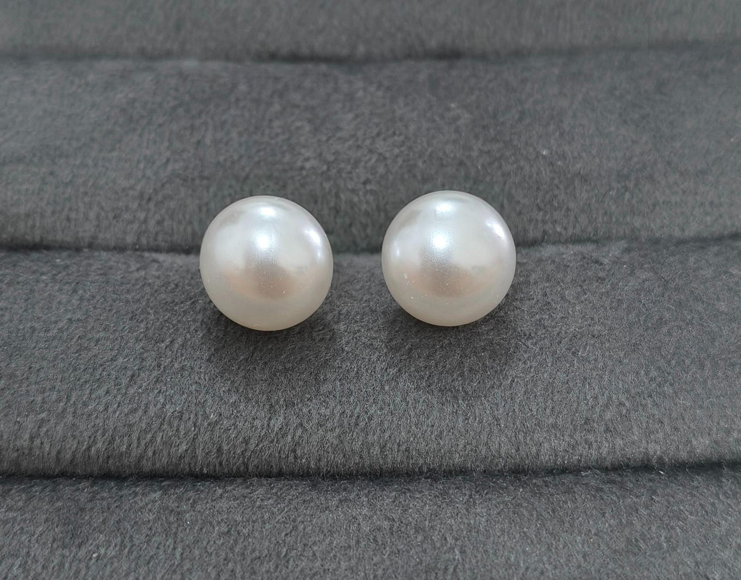 Fancy White Pearl Stud Earrings