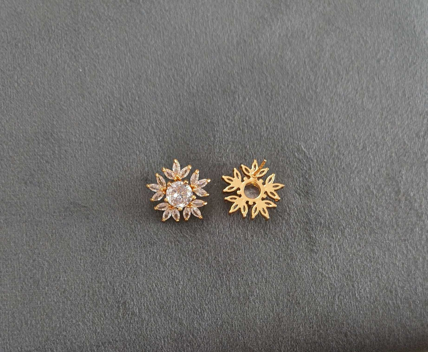 Gold Plated AD Stone Studded Bold Statement Earring
