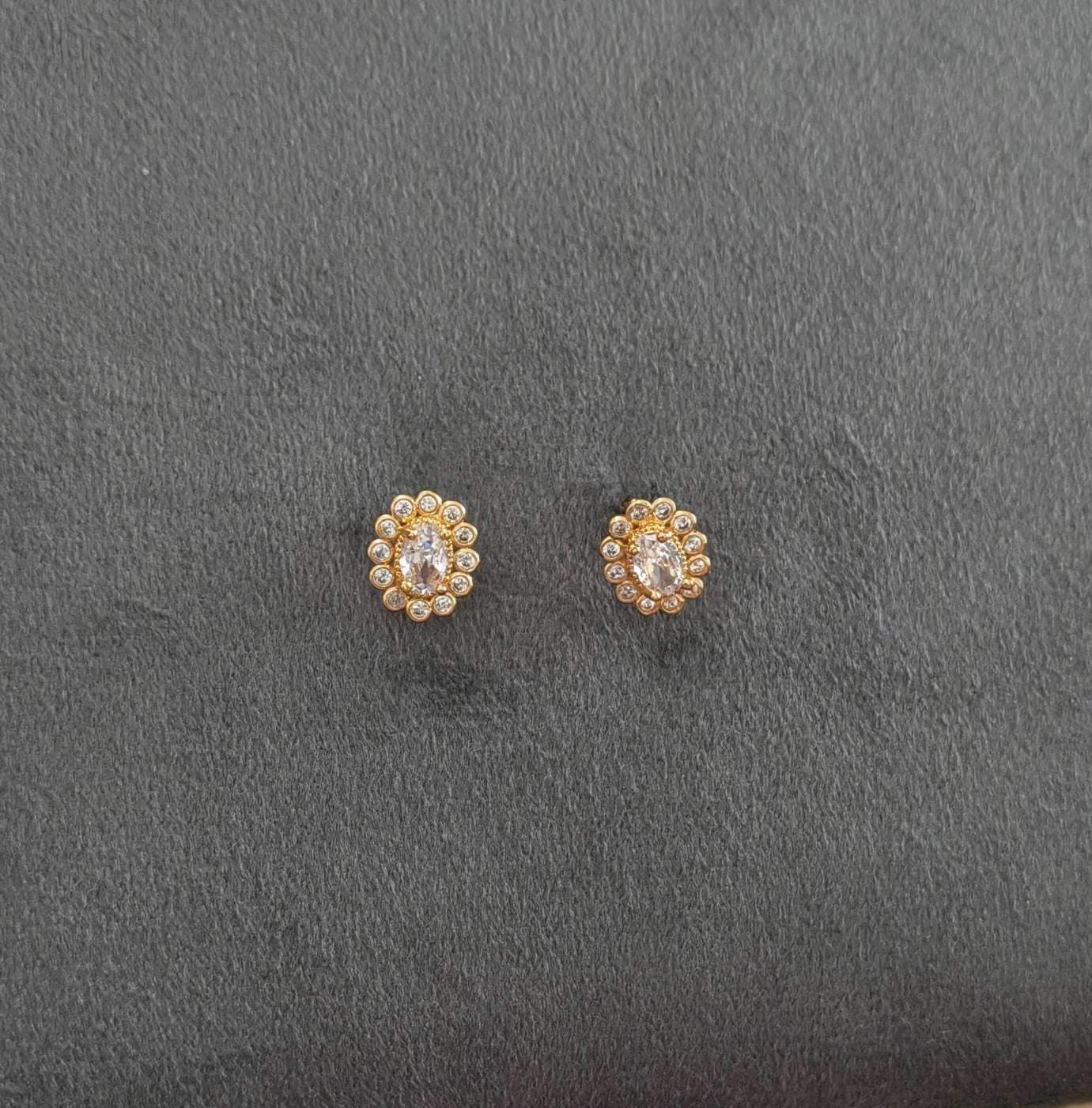 Gold Plated AD Stone Studded Tiny Stud Earring