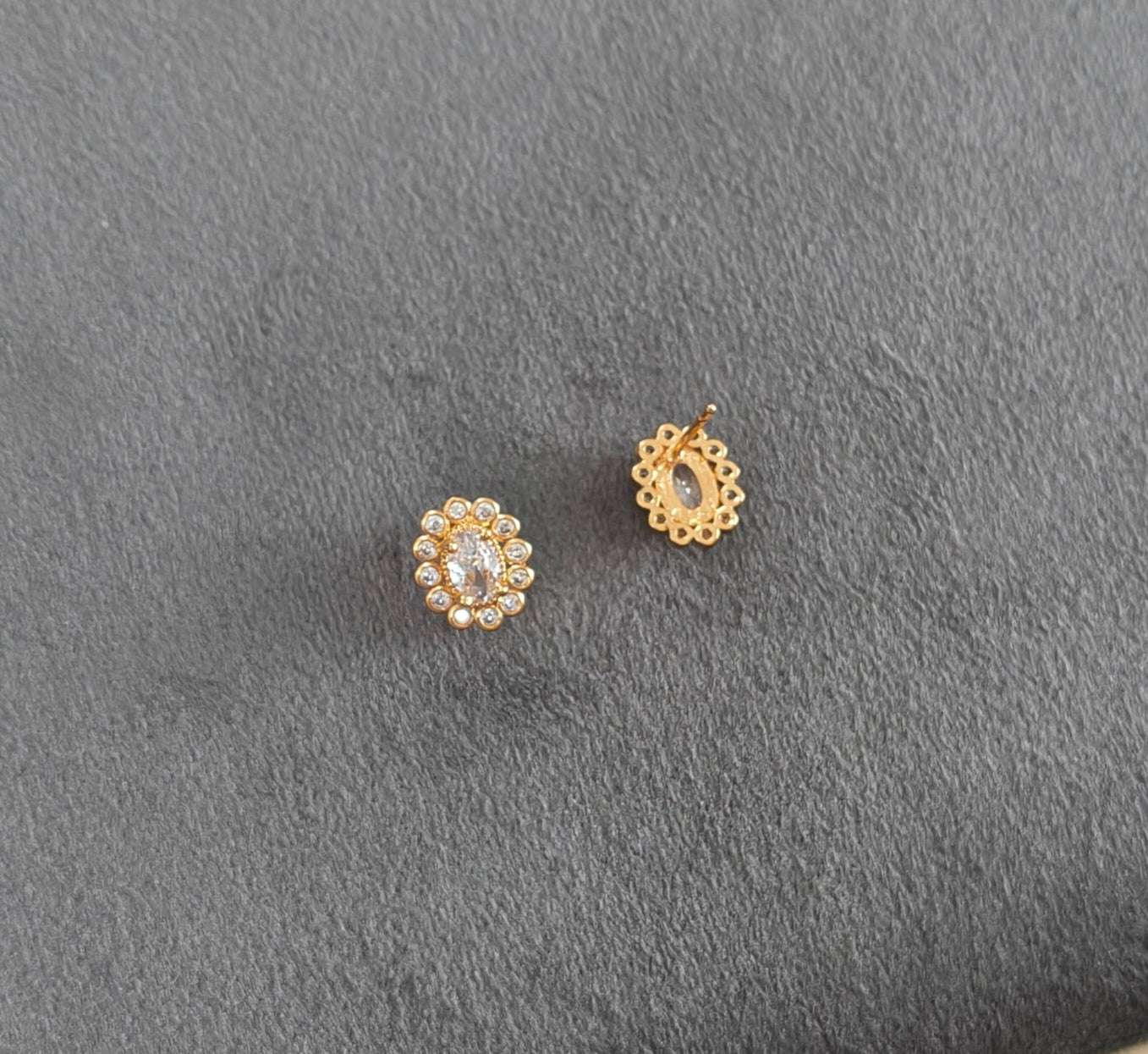 Gold Plated AD Stone Studded Tiny Stud Earring