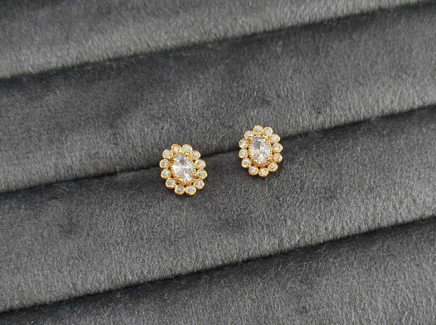 Gold Plated AD Stone Studded Tiny Stud Earring