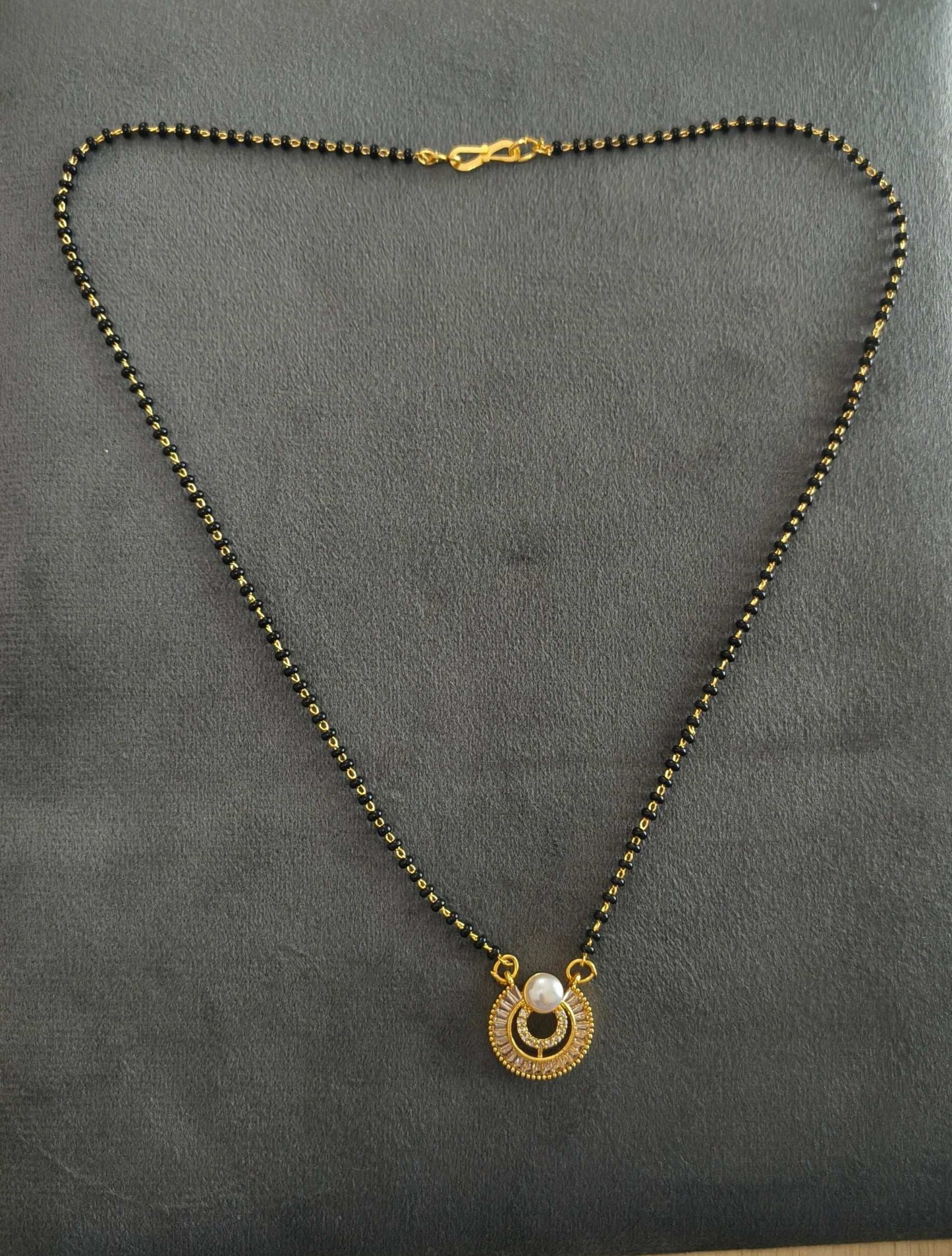 Gold Plated Classic Pearl Pendant Mangalsutra Chain