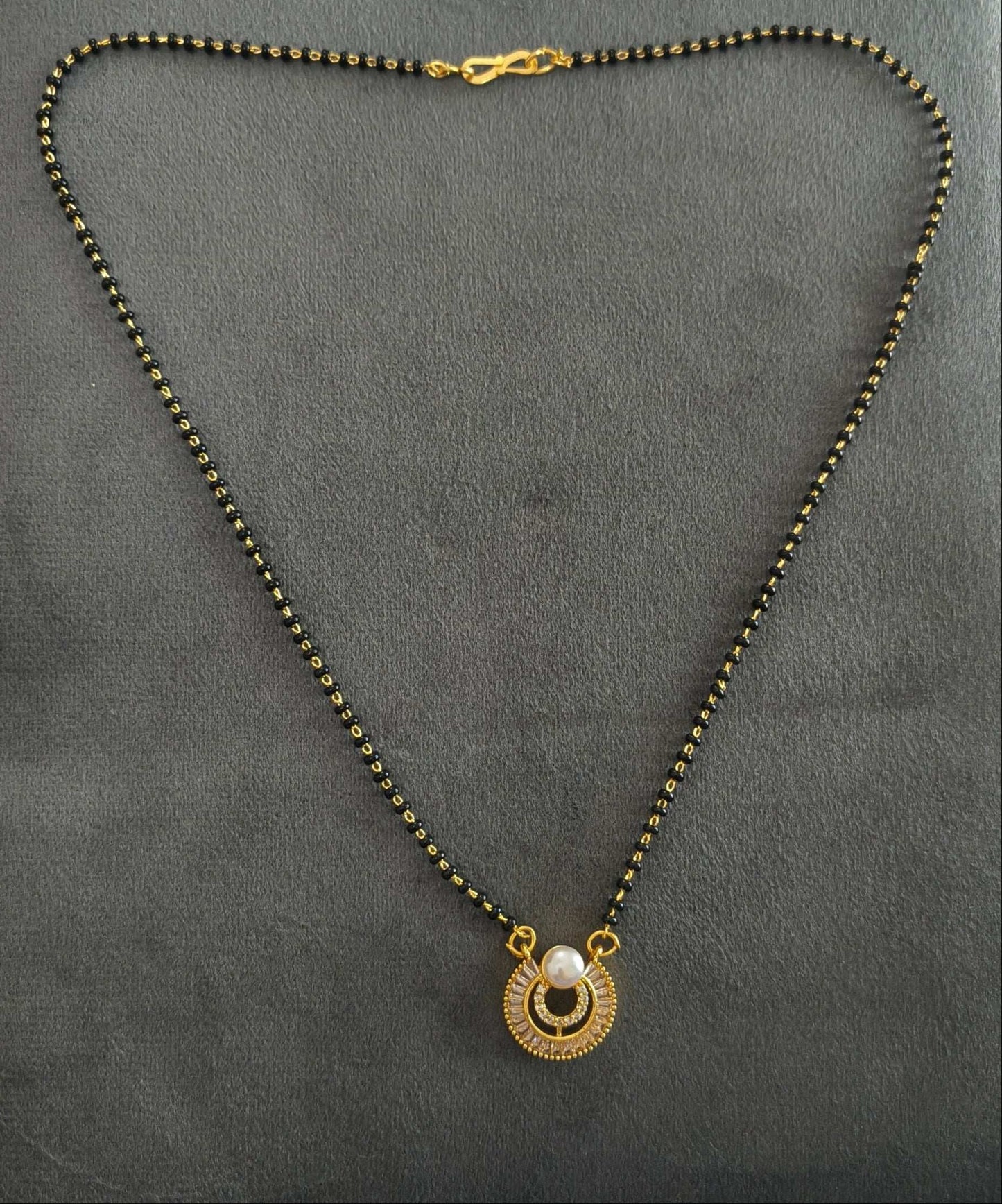 Gold Plated Classic Pearl Pendant Mangalsutra Chain