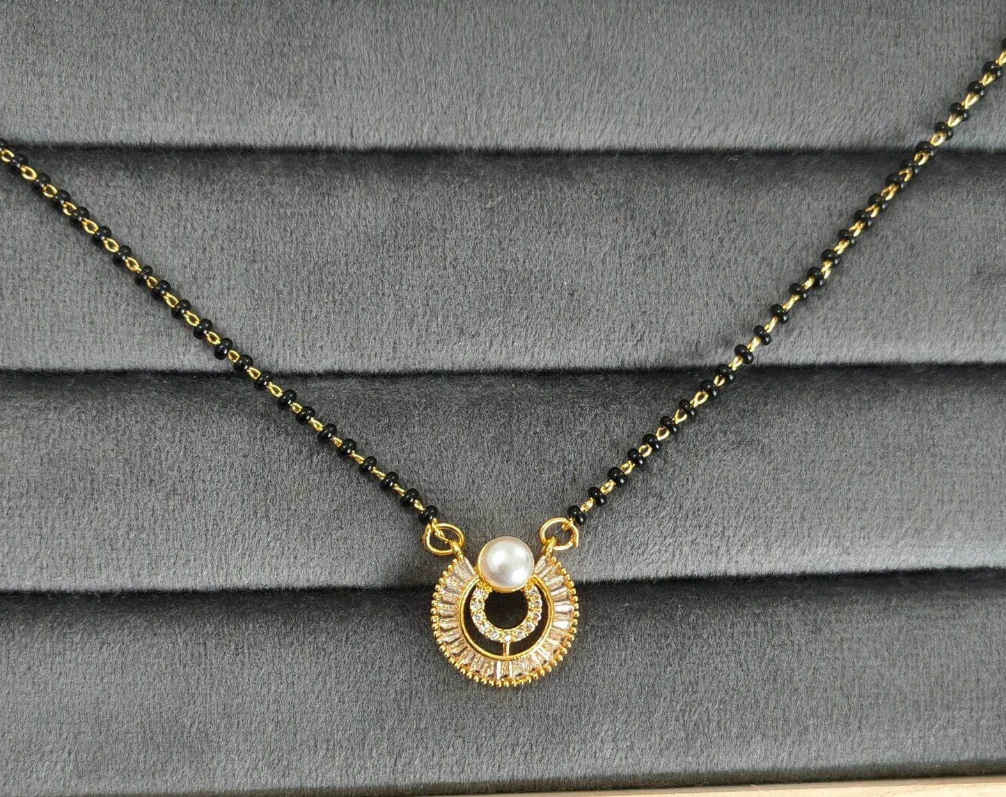Gold Plated Classic Pearl Pendant Mangalsutra Chain