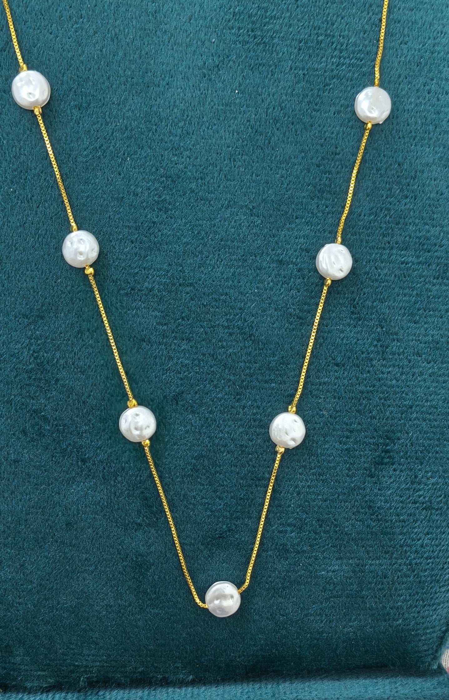 Gold Plated Stylish Pearl Necklace