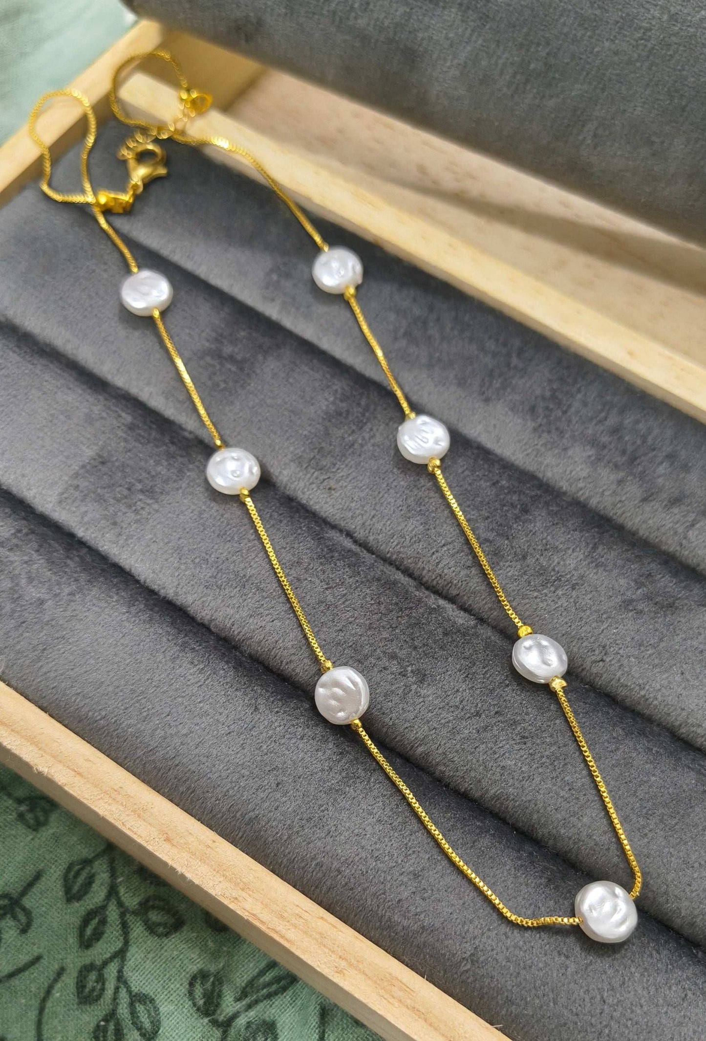 Gold Plated Stylish Pearl Necklace
