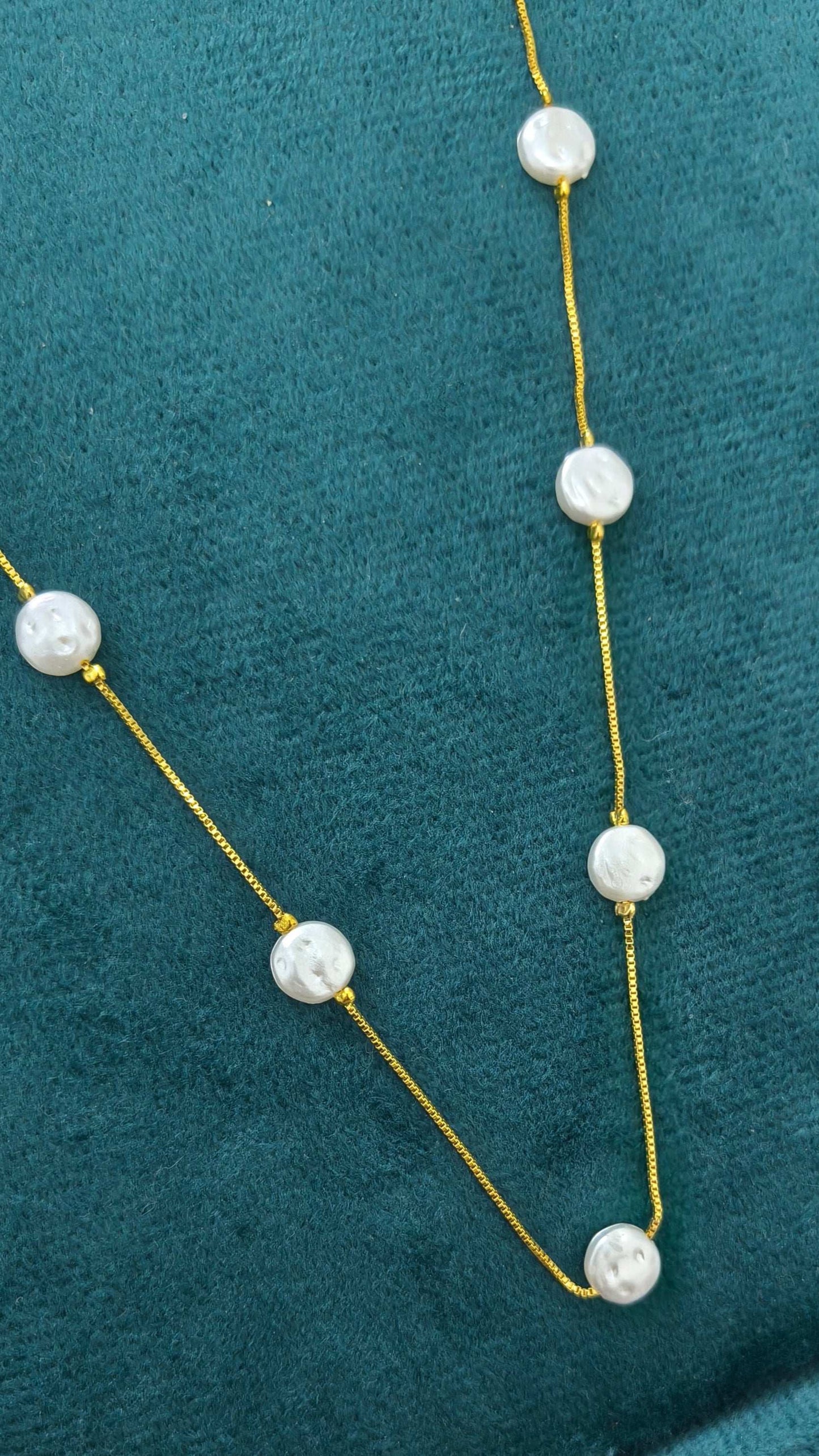 Gold Plated Stylish Pearl Necklace