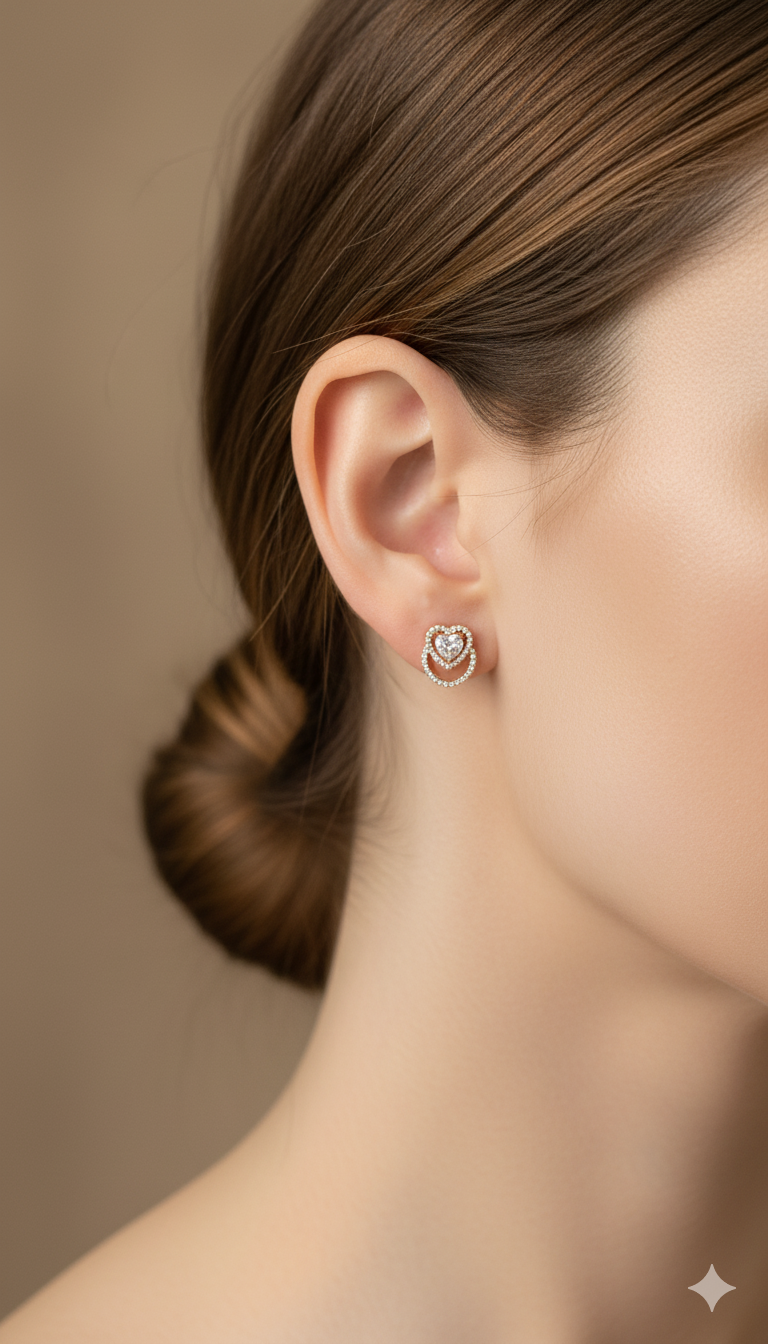 Gold Plated AD Stone Studded Bold Statement Earring