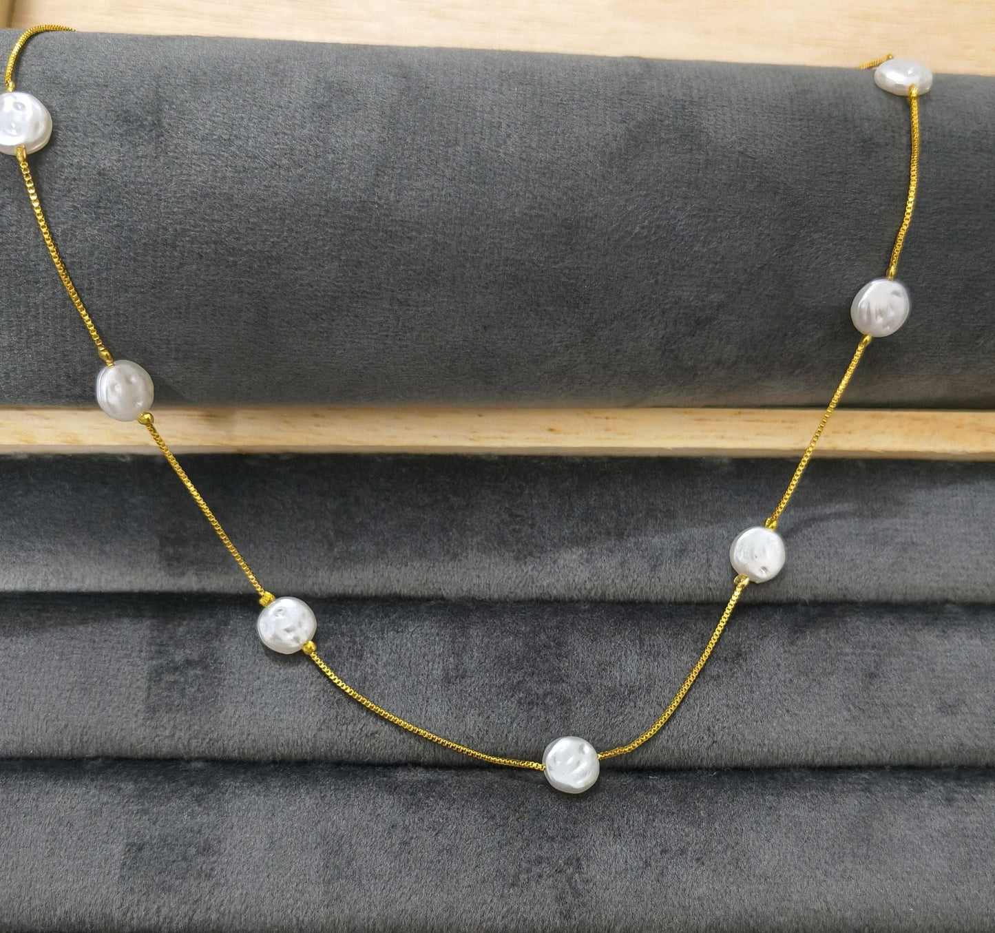 Gold Plated Stylish Pearl Necklace