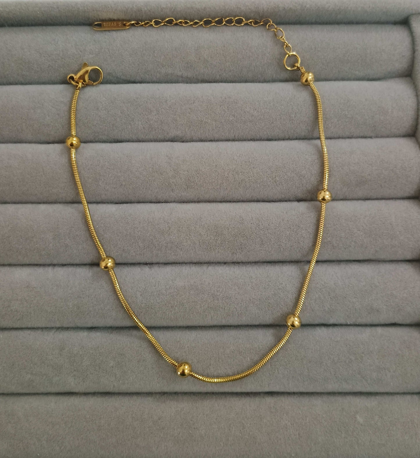 Golden Bead Chain Anklet For Women 18K Gold Plated