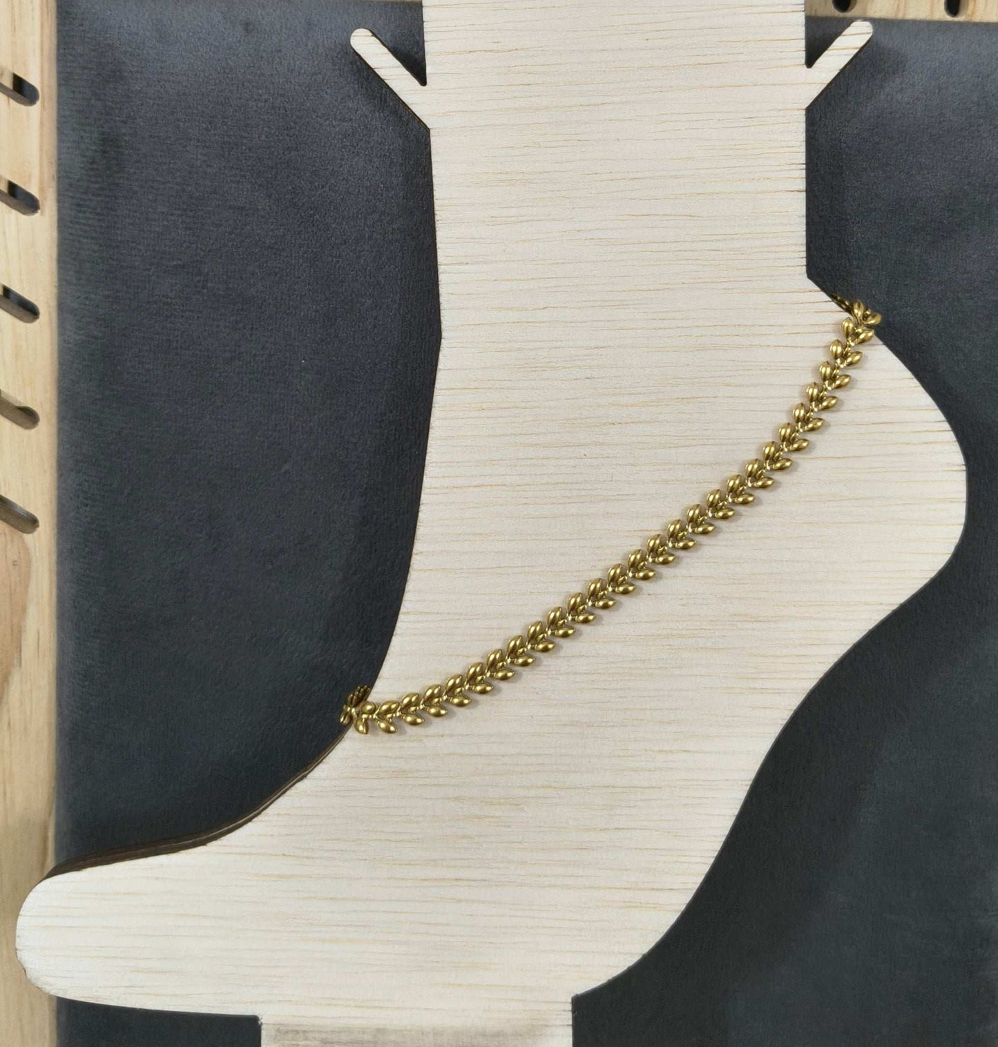 Golden Leaf Chain Anklet For Women 18K Gold Plated