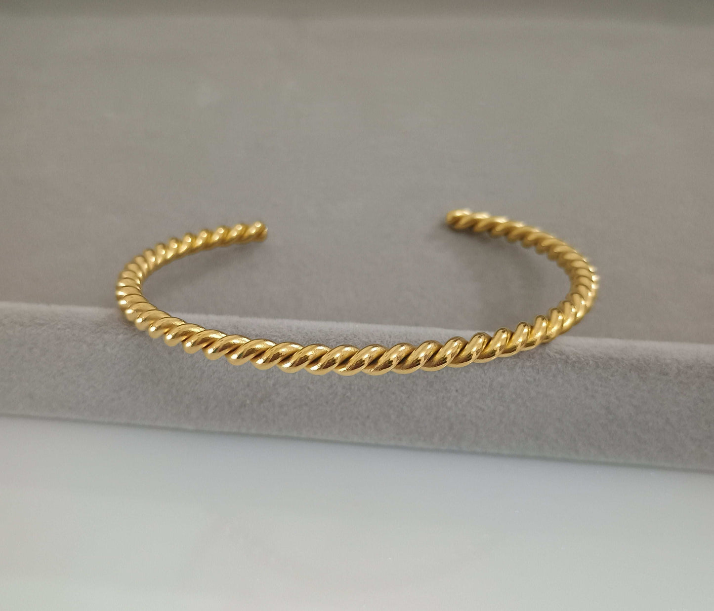 Golden Spiral Bracelet Bangle 18K Gold Plated