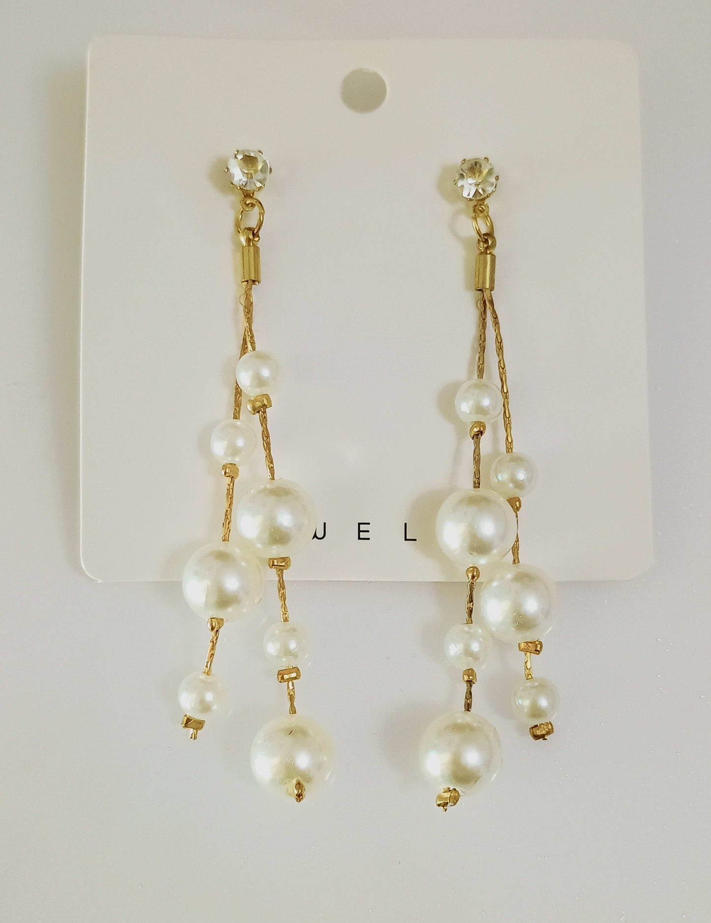Korean Long tassel pearl stone Earrings - Urban Era Jewel