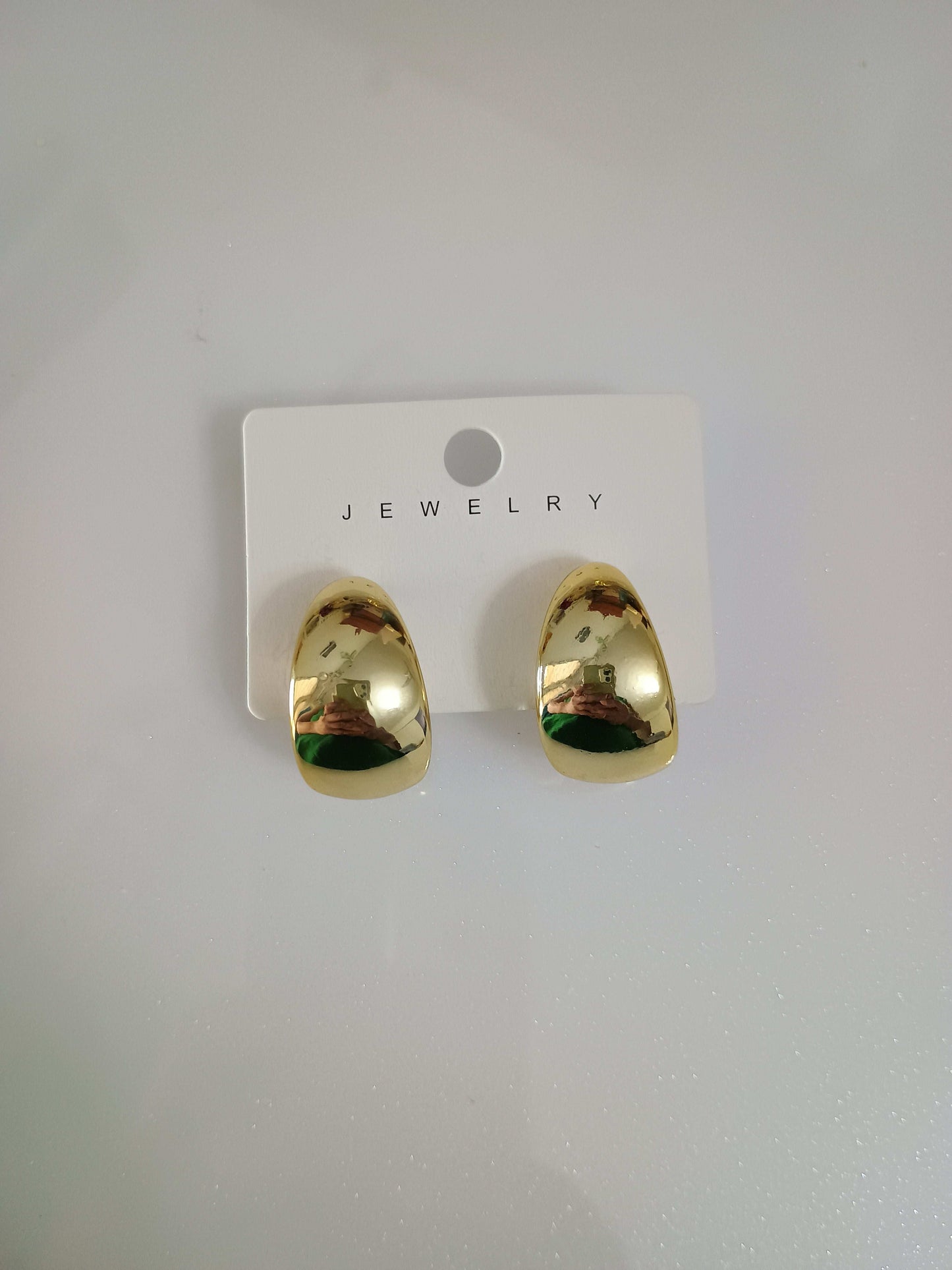 Premium Lightweight Golden Hollow Half Circle Hoops- Fancy Earring - Urban Era Jewel