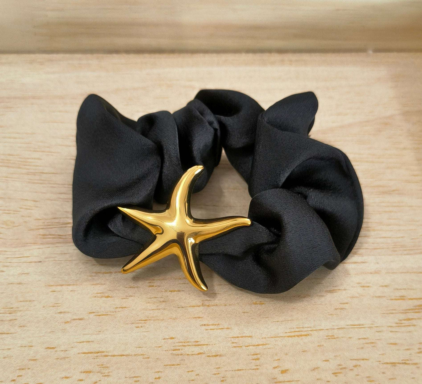 Star Fish Scrunchie Style Cuff Hair Band 18K Gold Plated