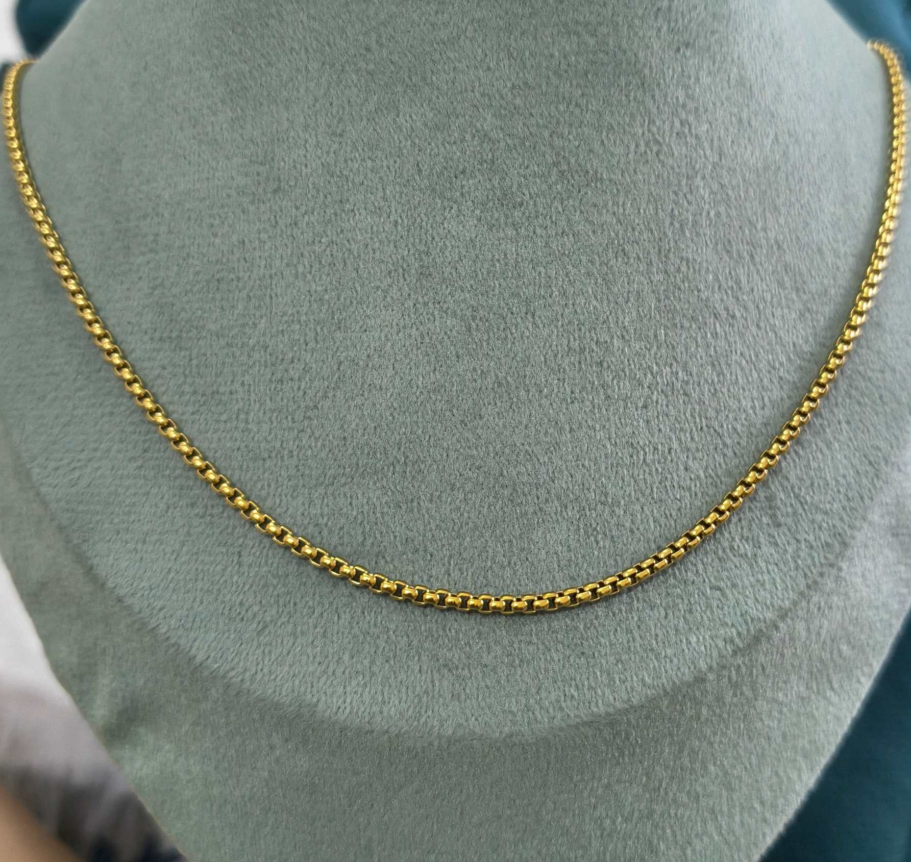 gold plated gold box chain necklace mens