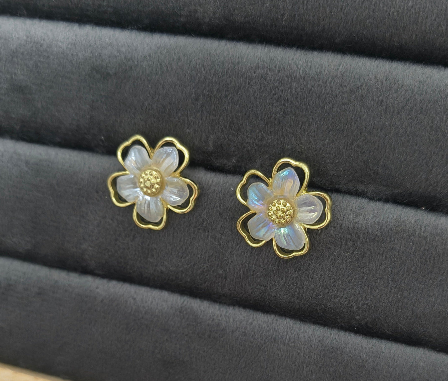 Korean Flower Ear Stud Earrings For Women
