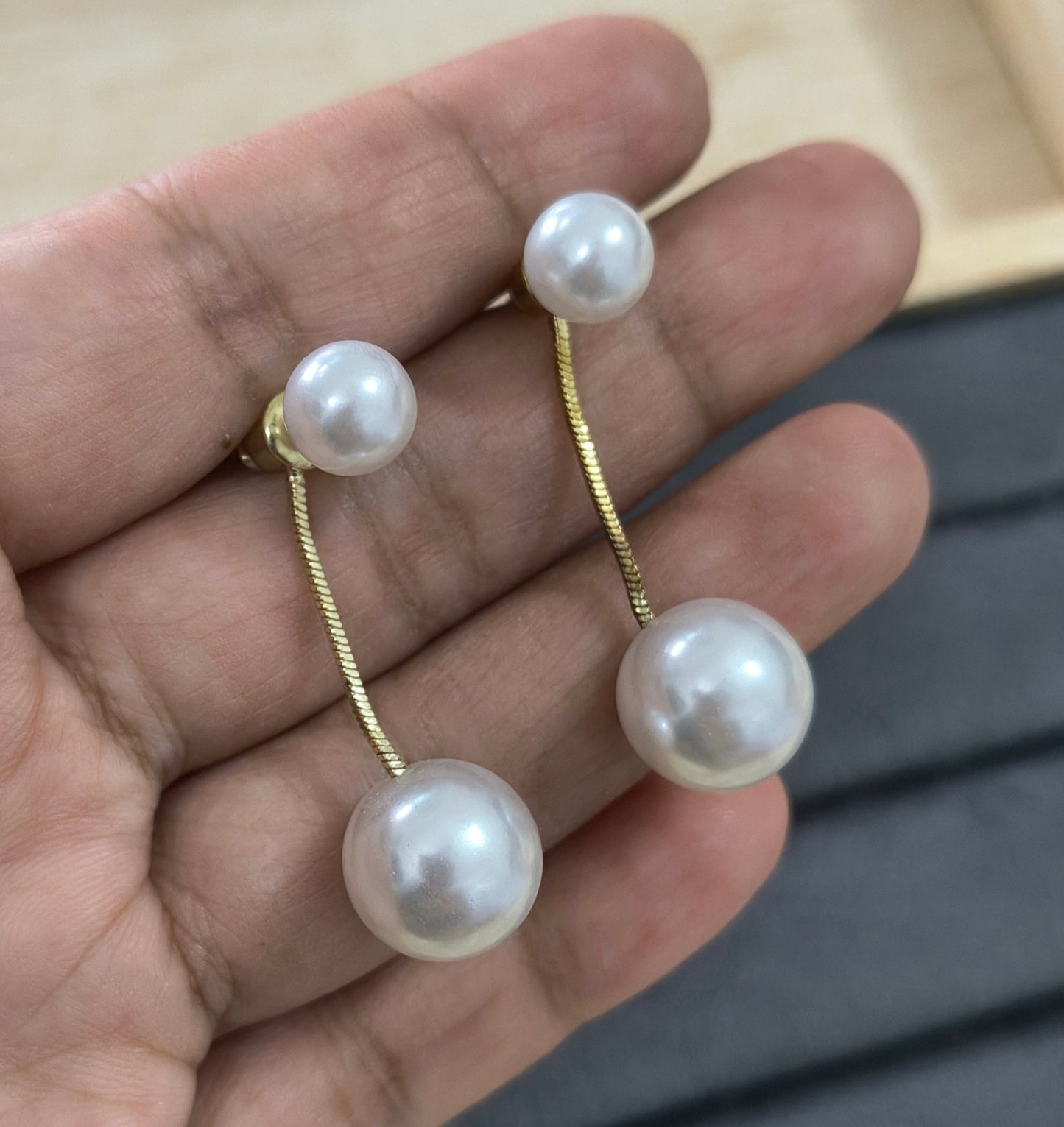 Korean Party Wear Pearl Drop Earrings