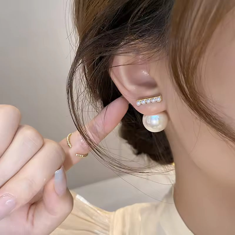 Korean Party Wear Pearl Studs Earrings