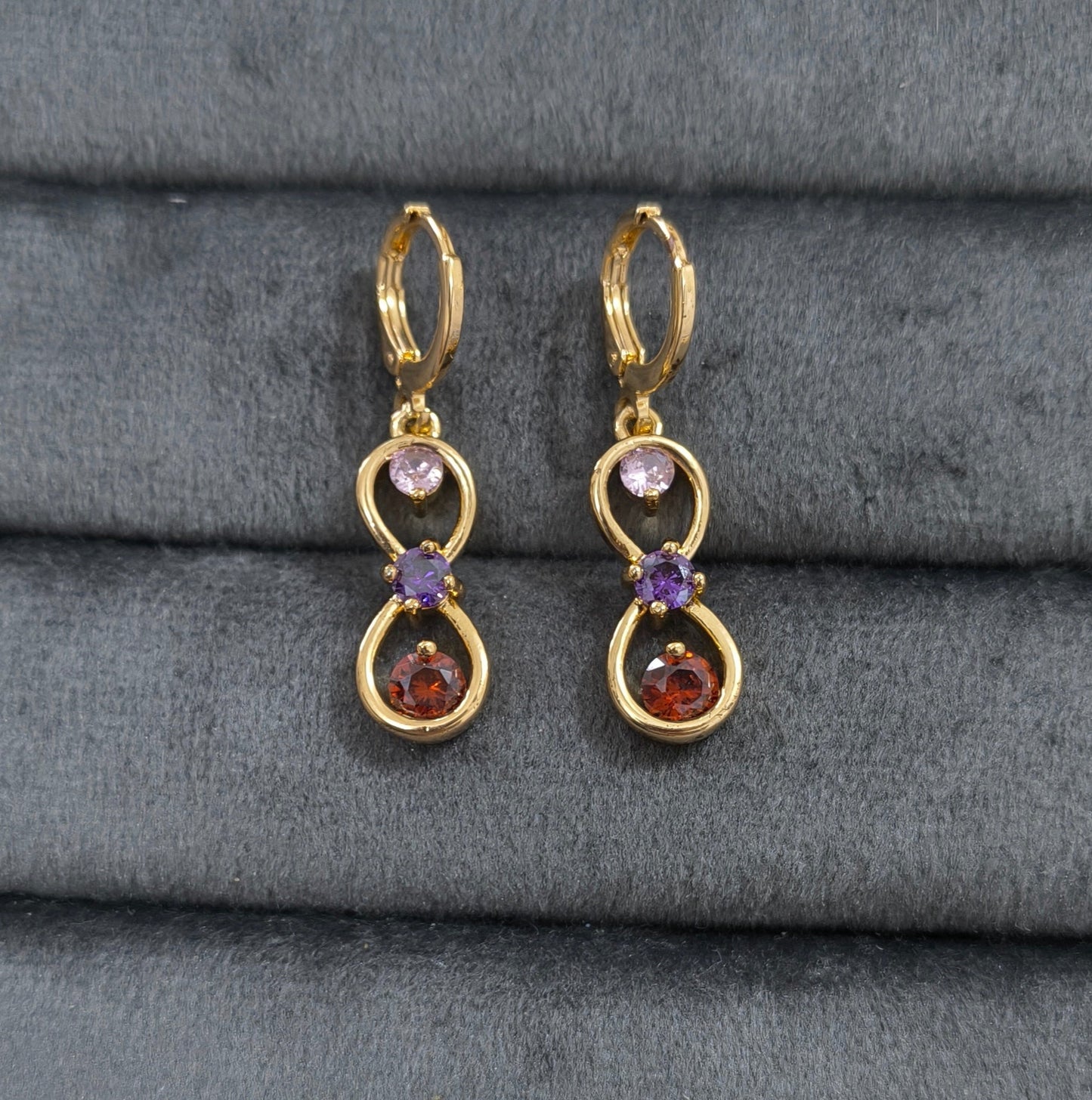Korean Rosegold Infinity Dangler Earrings
