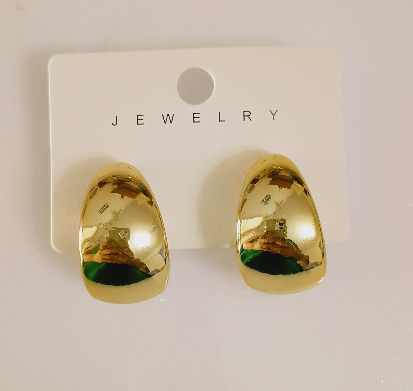 Premium Lightweight Golden Hollow Half Circle Hoops- Fancy Earring - Urban Era Jewel