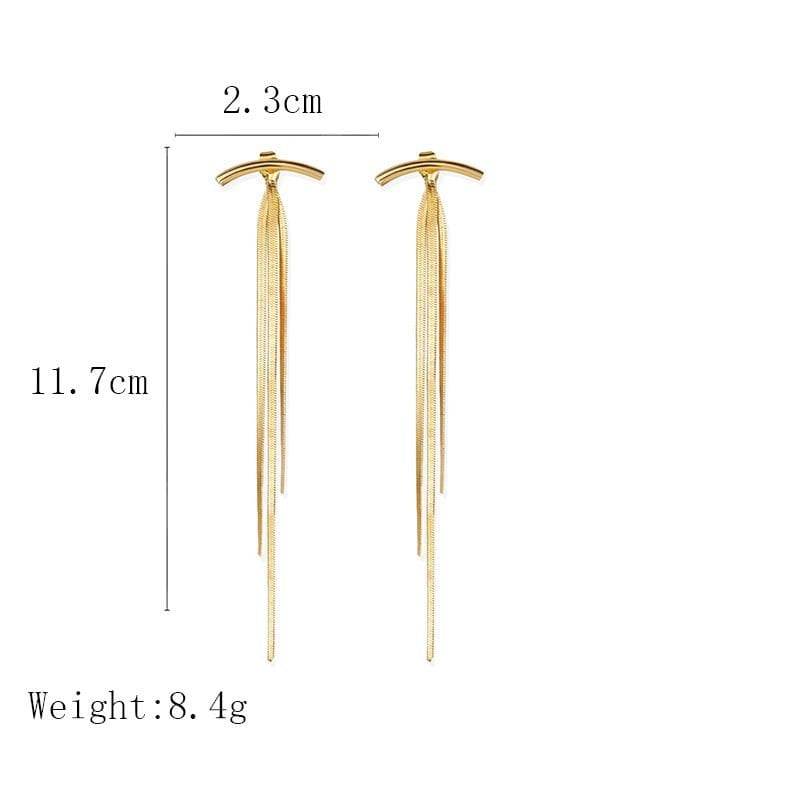 Korean Anti tarnish Long tassel party wear Korean Earrings - Urban Era Jewel