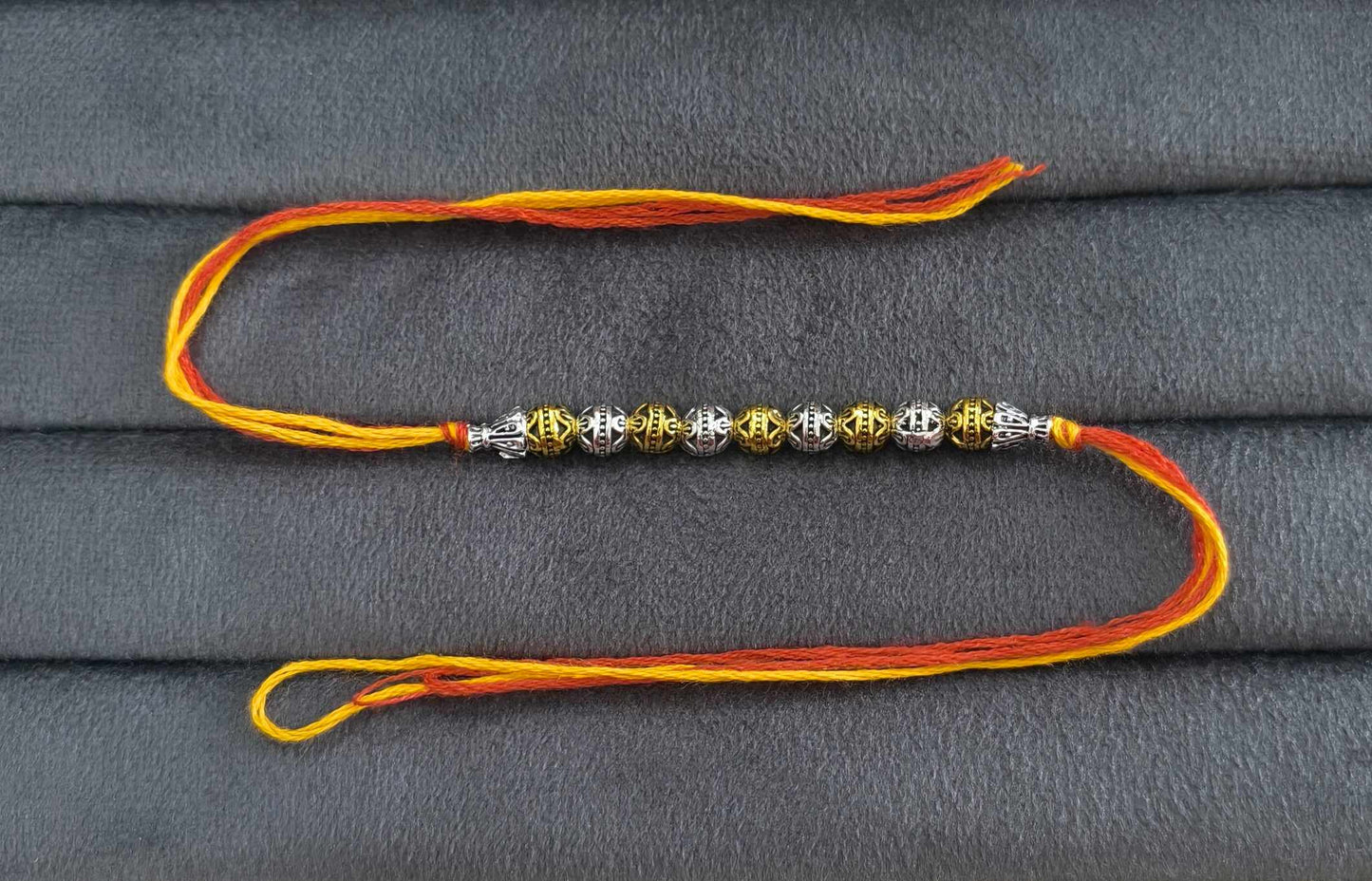 Premium Designer Dual-Tone Beads Rakhi for Brother