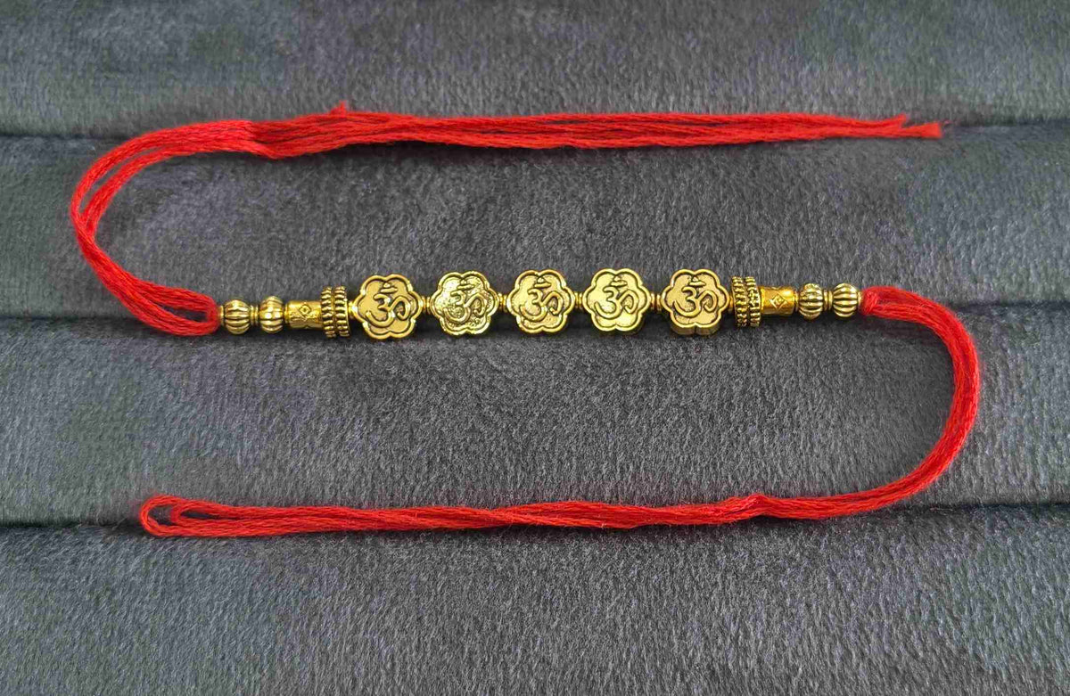 Premium Designer Golden Om Charms Rakhi for Brother