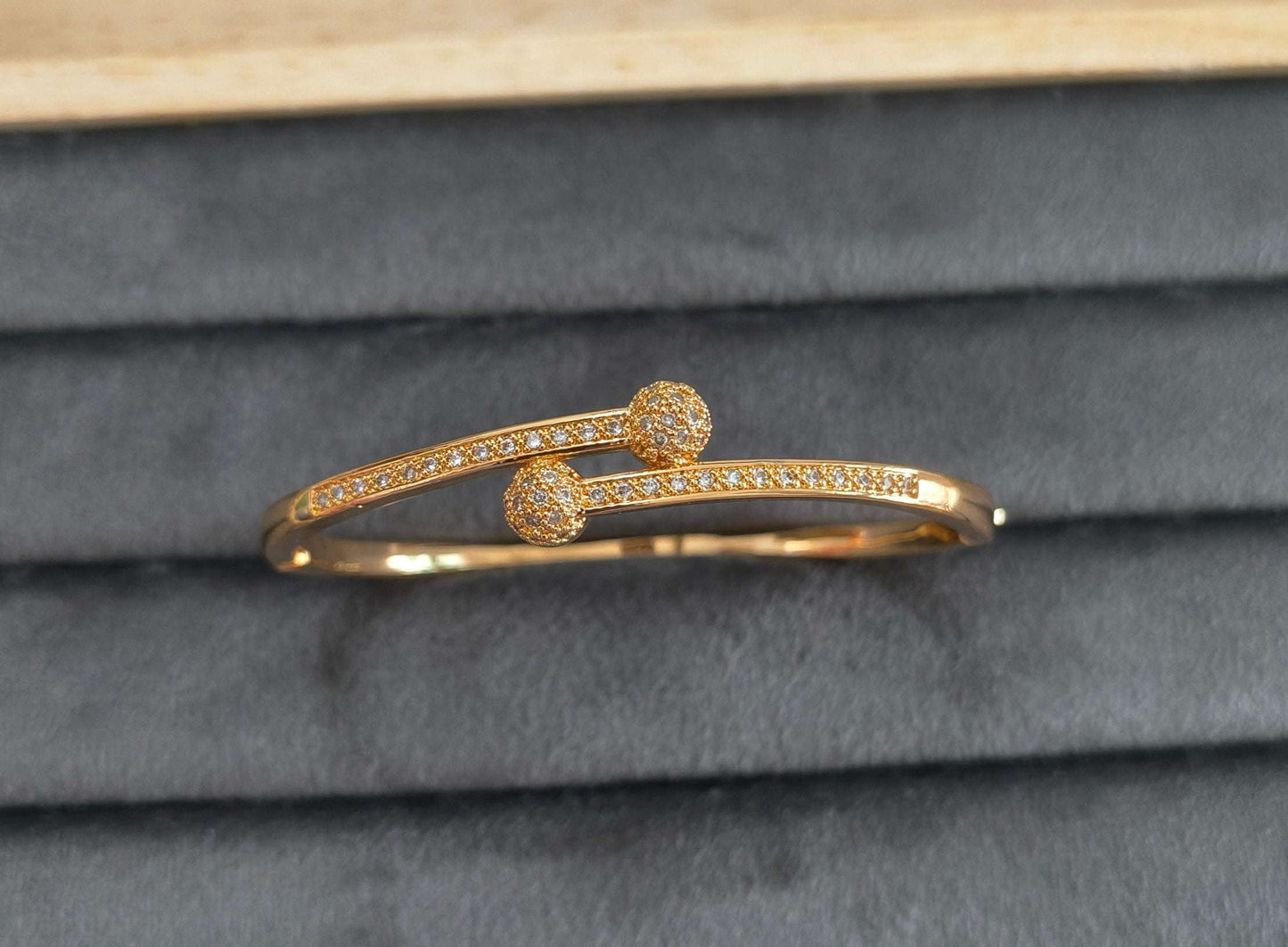 Rosegold Stylish AD Stone Bracelet Bangle Gold Plated