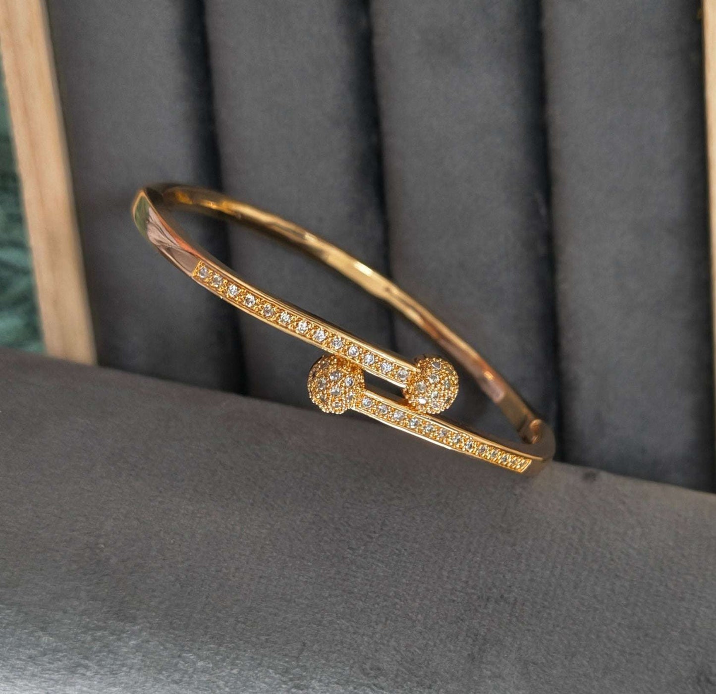 Rosegold Stylish AD Stone Bracelet Bangle Gold Plated
