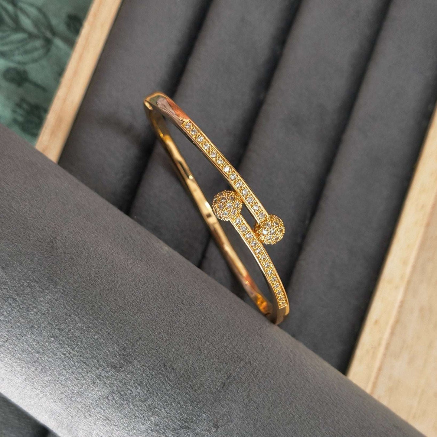Rosegold Stylish AD Stone Bracelet Bangle Gold Plated