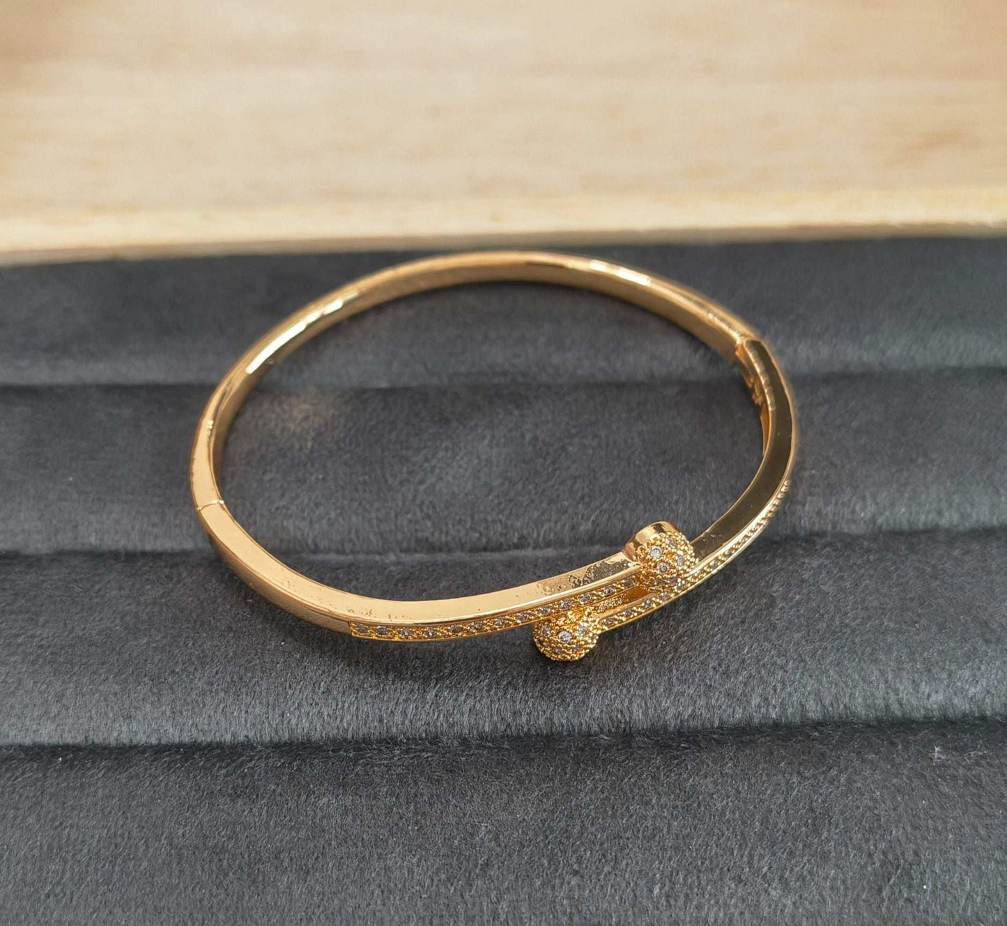 Rosegold Stylish AD Stone Bracelet Bangle Gold Plated
