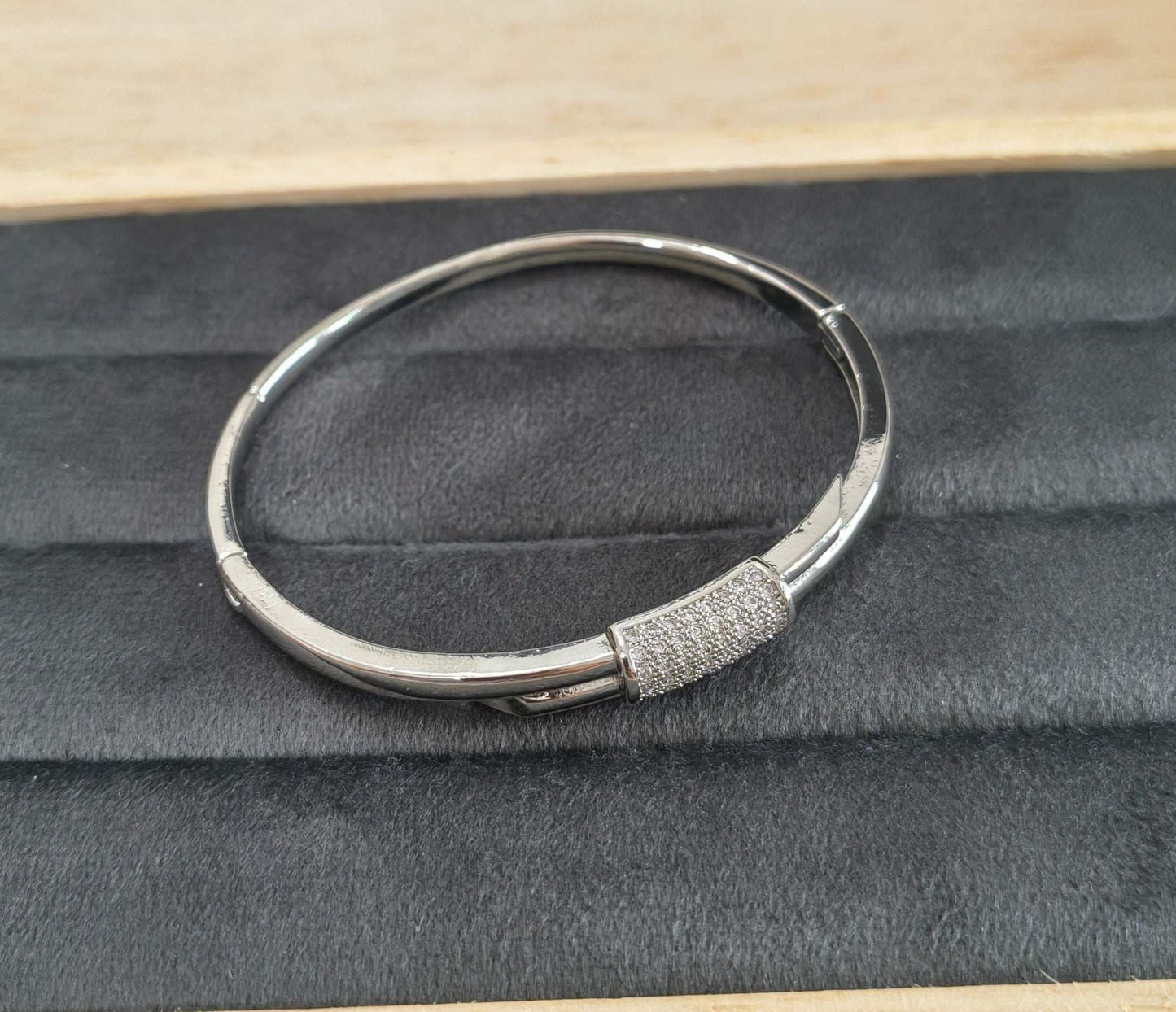 Silver Colored Trendy Bracelet Bangle Gold Plated