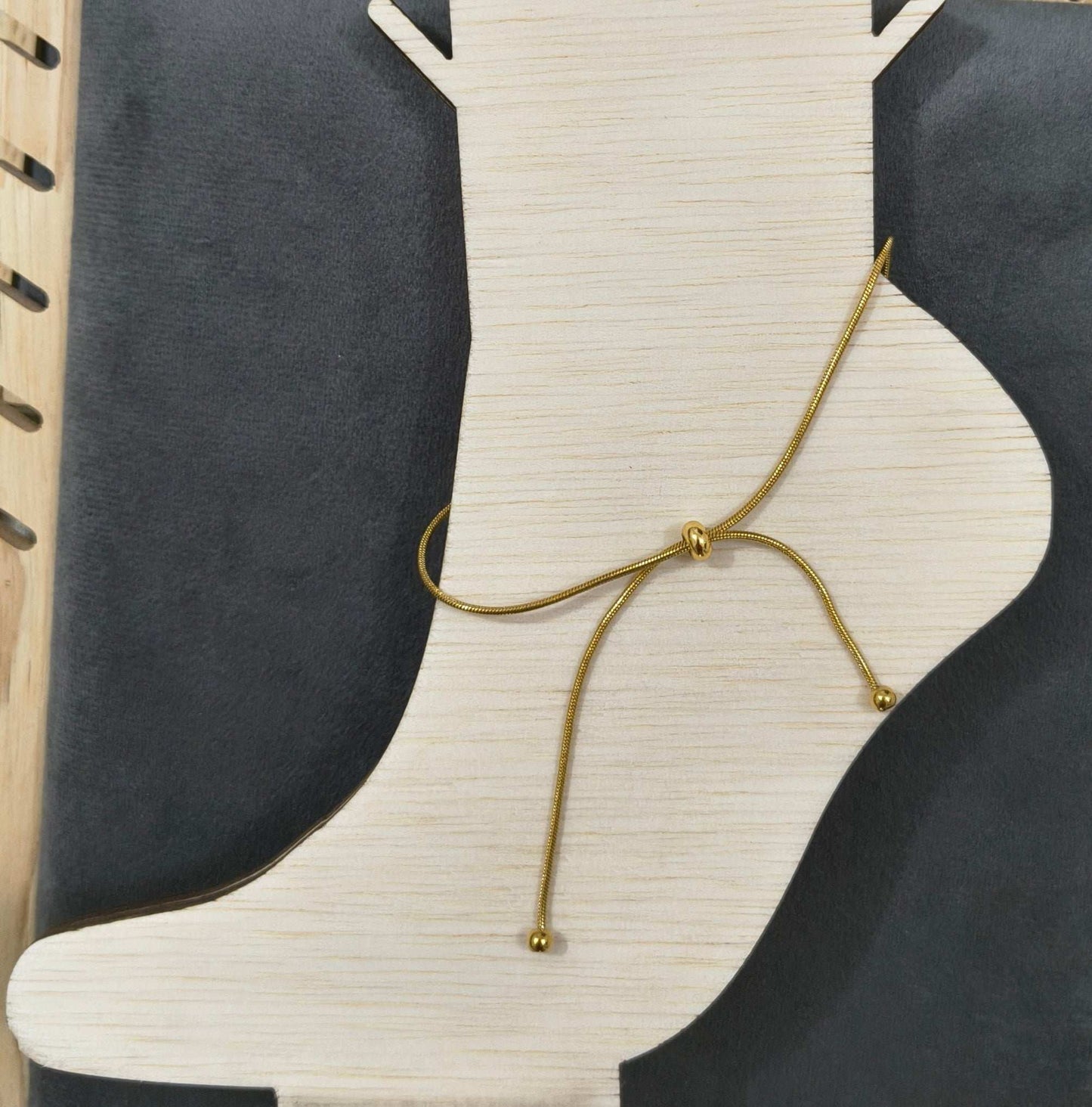 Sleek Slider Chain Bracelet/Anklet 18K Gold Plated