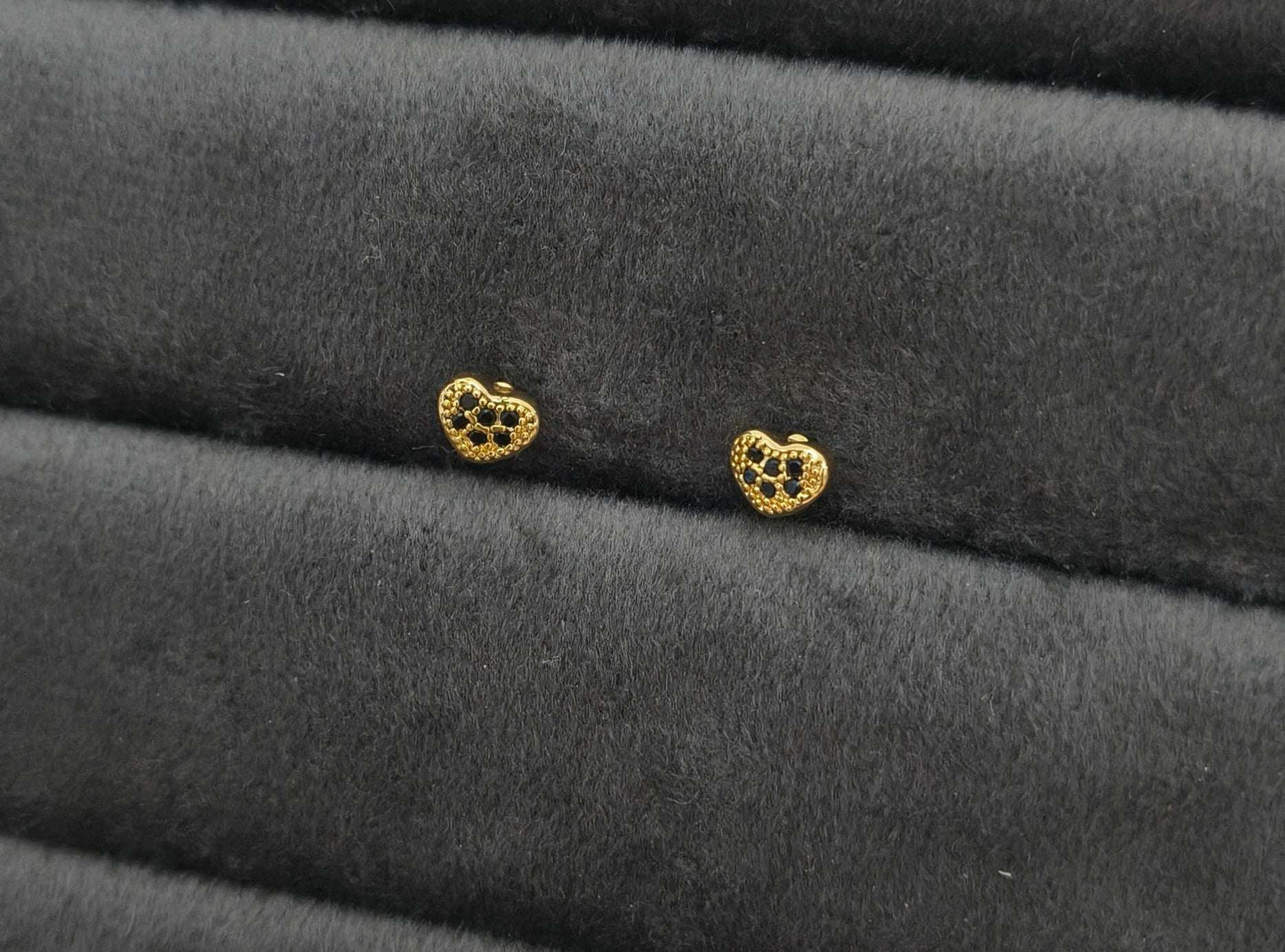 Small Heart Earrings Studs 18K Gold Plated