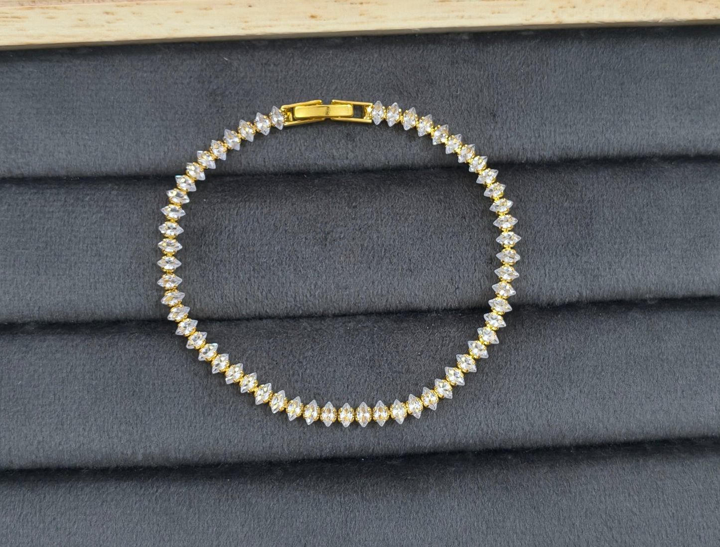 Sparkling Oval Zirconia Stone Studded Women Tennis Bracelet