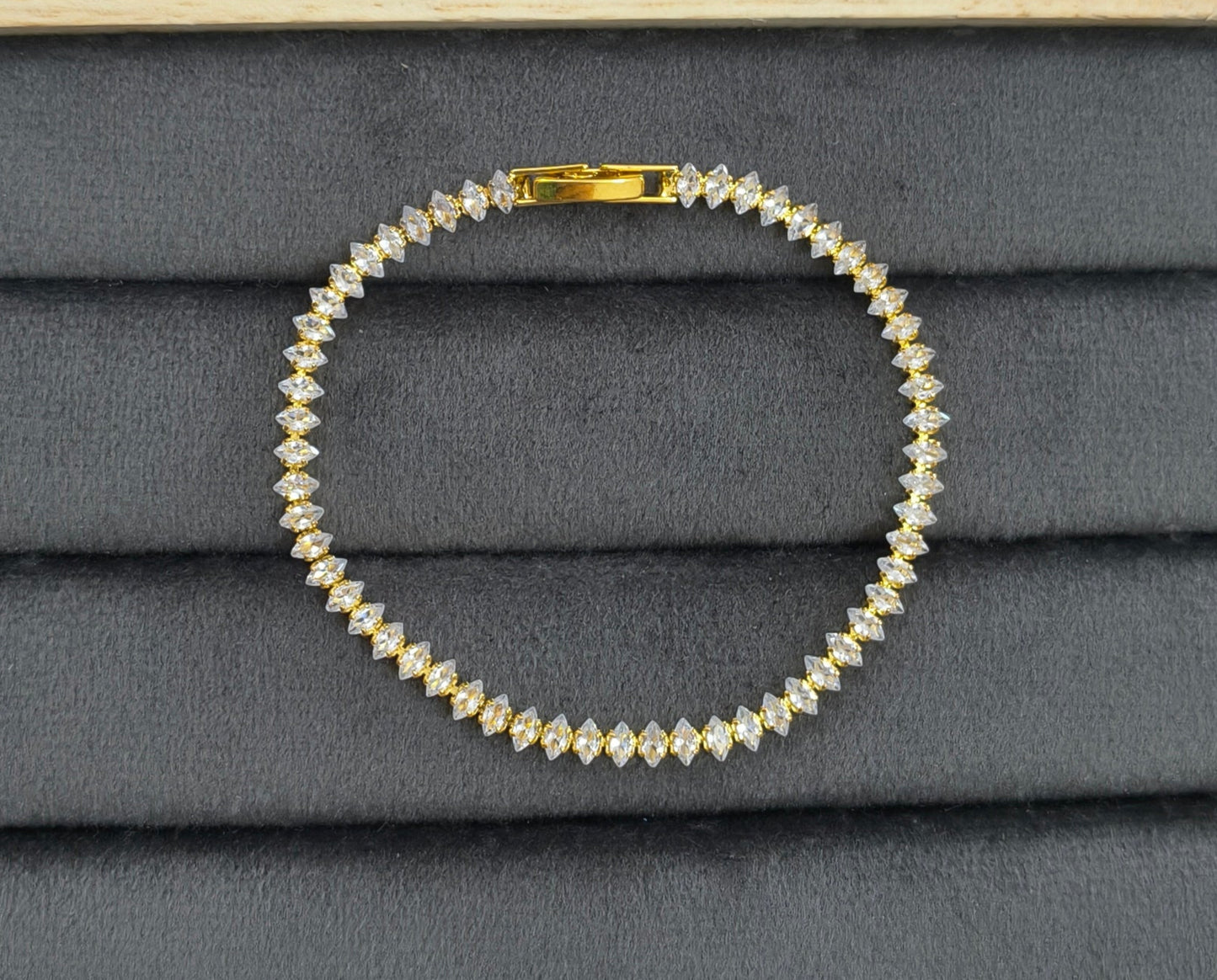 Sparkling Oval Zirconia Stone Studded Women Tennis Bracelet