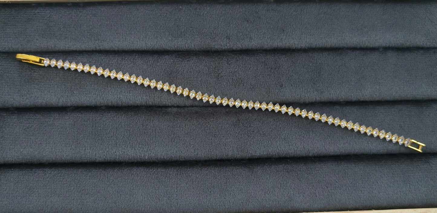 Sparkling Oval Zirconia Stone Studded Women Tennis Bracelet