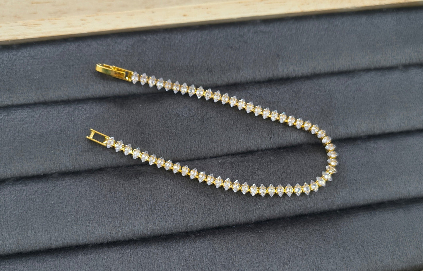 Sparkling Oval Zirconia Stone Studded Women Tennis Bracelet