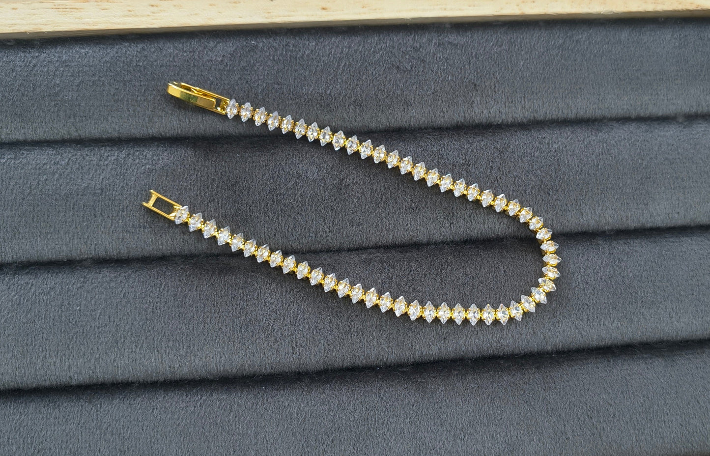 Sparkling Oval Zirconia Stone Studded Women Tennis Bracelet