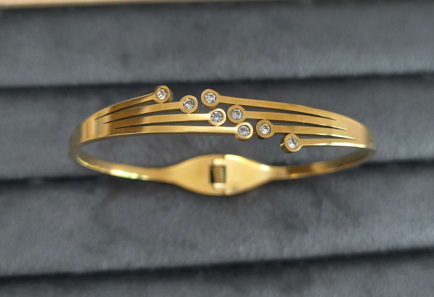 Stone Studded Layered 18K Gold Plated Bracelet