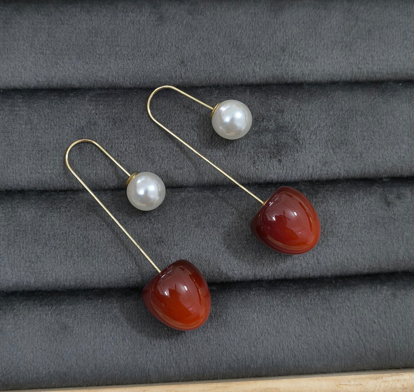 Stylish Pearl and Cherry Drop Korean Multistyle Earrings