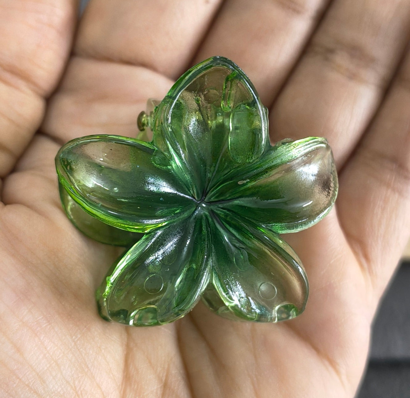 Transparent Glossy Flower Hair Claw Clip Combo