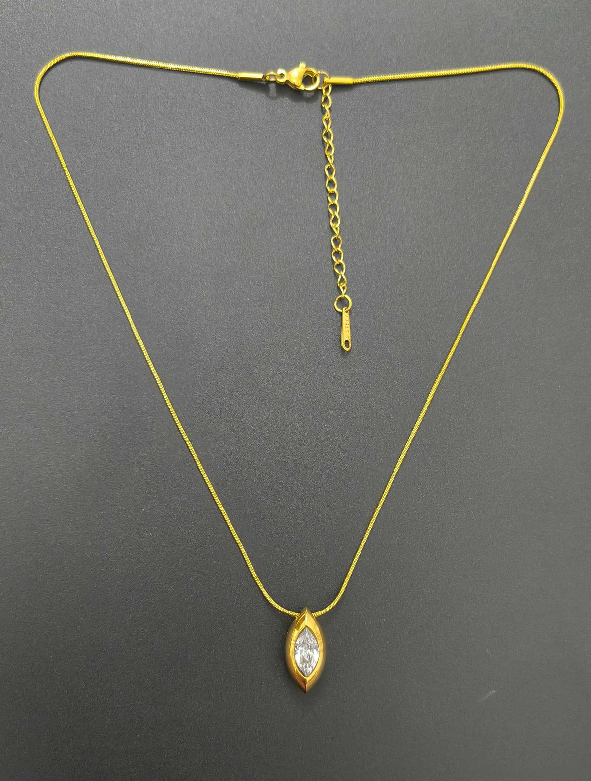 18K Gold Plated Moonstone Dainty Drop Necklace
