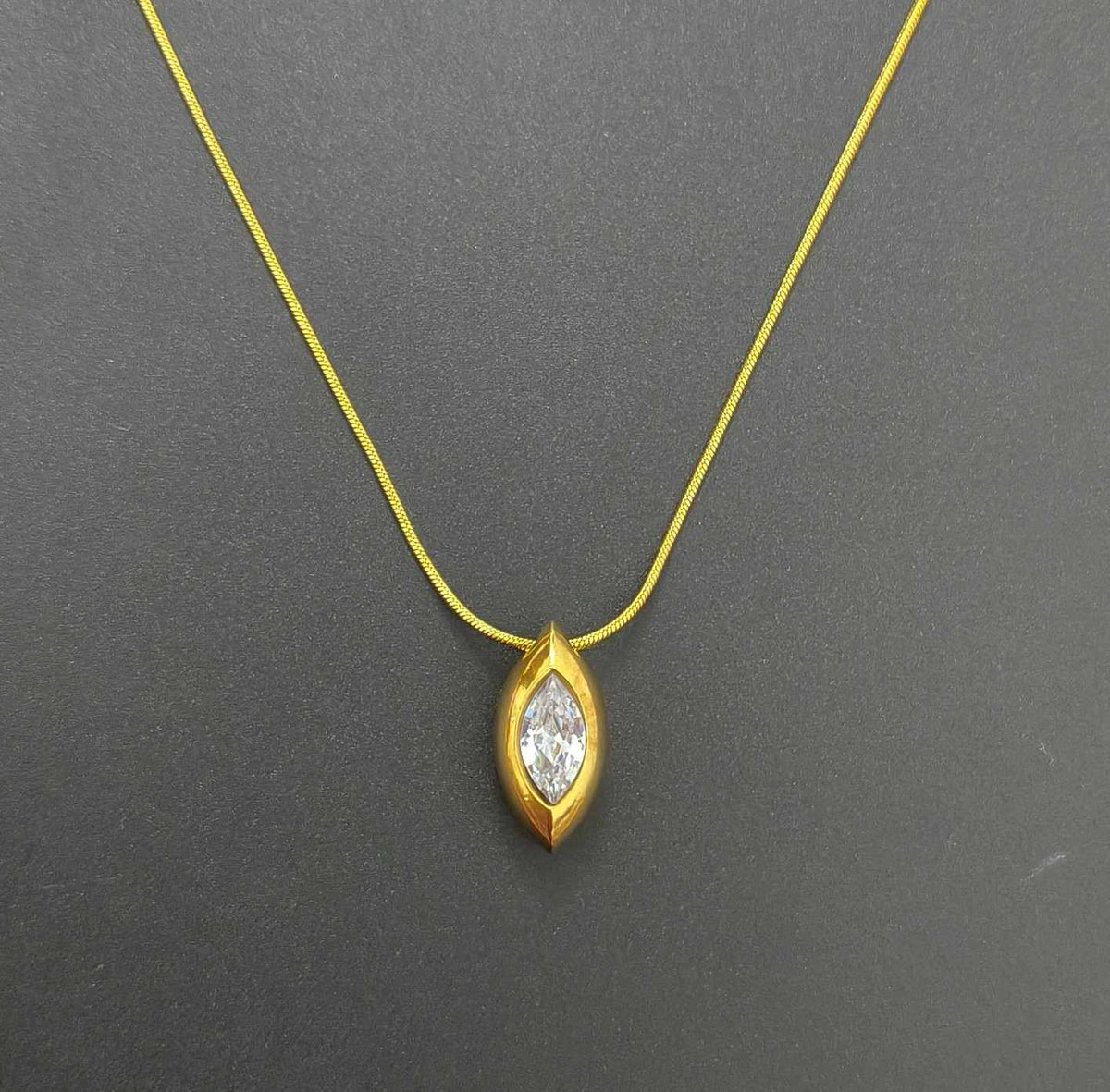 18K Gold Plated Moonstone Dainty Drop Necklace