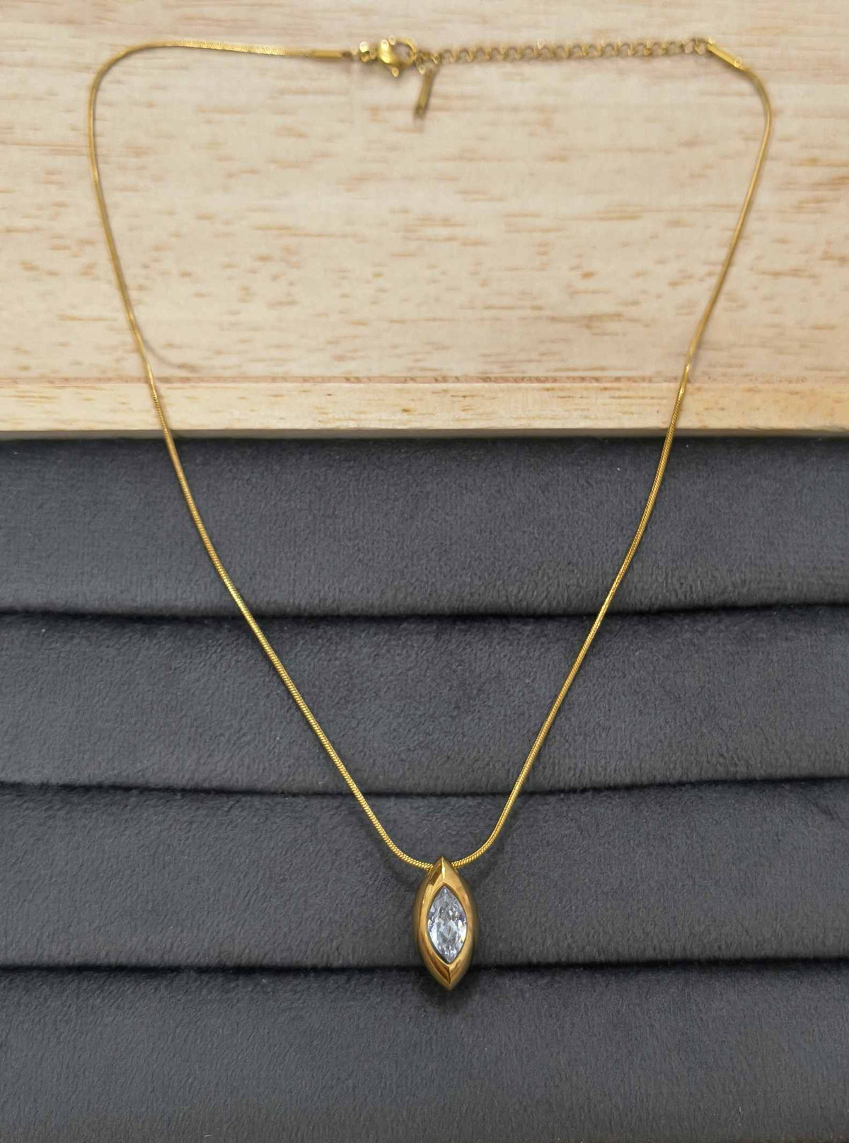 18K Gold Plated Moonstone Dainty Drop Necklace