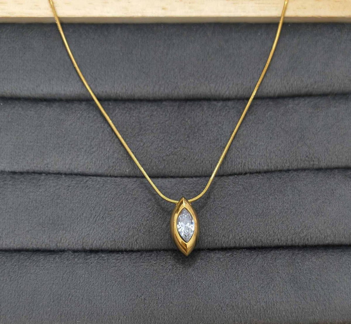 18K Gold Plated Moonstone Dainty Drop Necklace