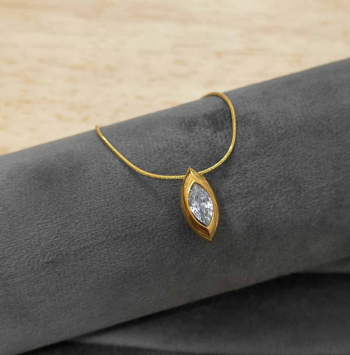 18K Gold Plated Moonstone Dainty Drop Necklace