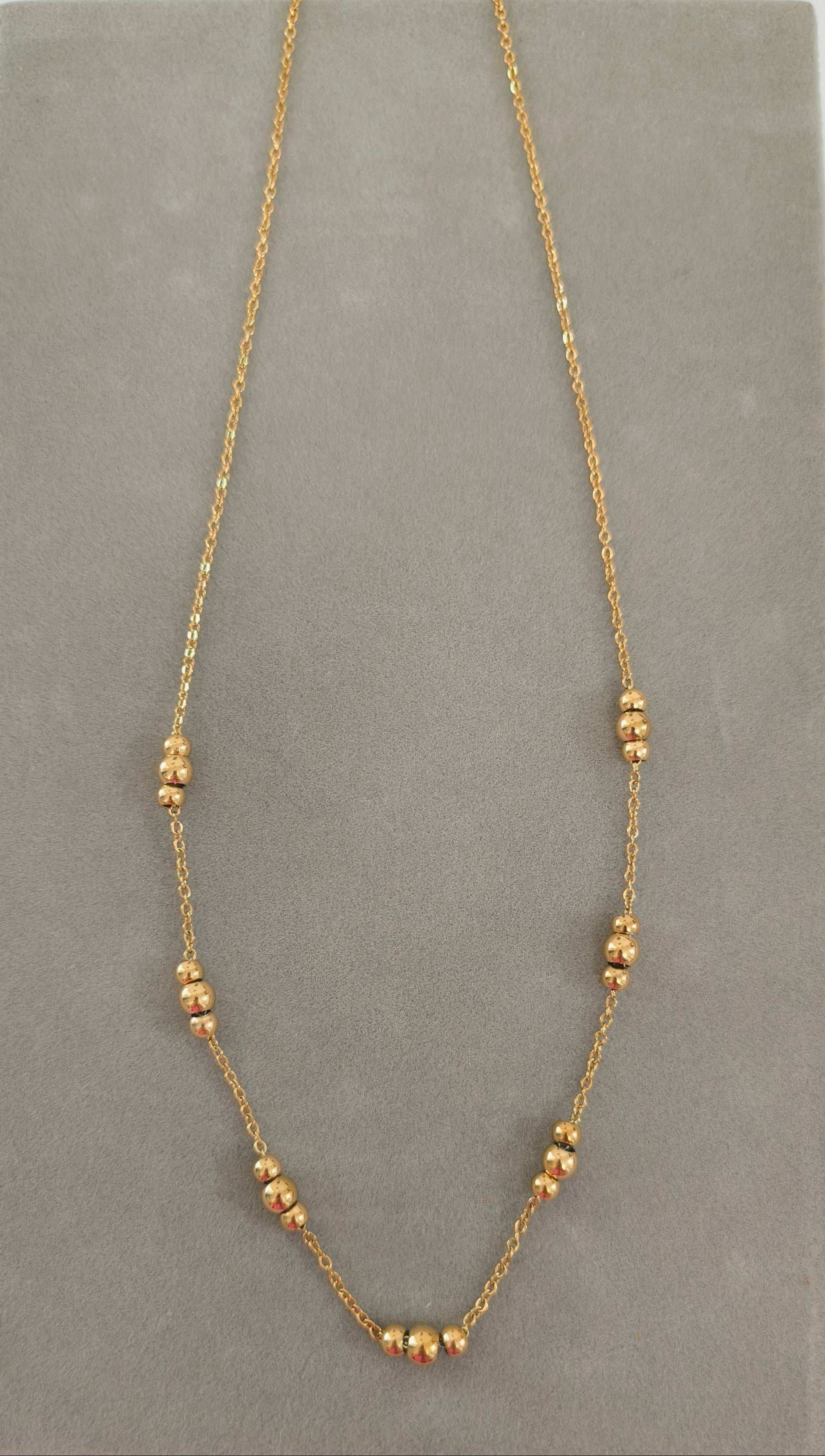 Anitarnish Classic Golden Beads Necklace 18K Gold Plated