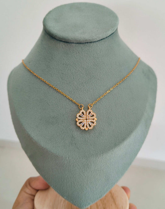 Anitarnish Four Hearts Pendant Necklace 18K Gold Plated
